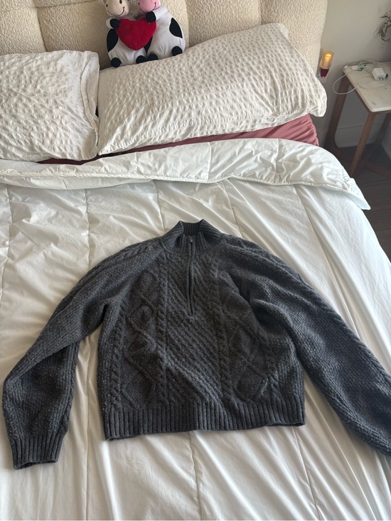 Sunday Best Sweaters - Sunday Best Charcoal Gray Ribbed Neck Sweater aritzia